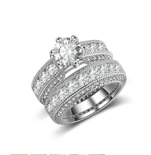 Womens 925 Sterling Silver Ring Zircon Inlay Band For Her Simple Silver Ring Size 5 6 7 8 9 10 Style Band Ring