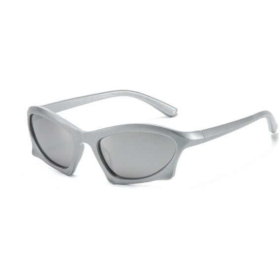 Geometric Sunglasses With UV400 Protection Trendy Full Mirror Sun Protection For Driving Travel Sports Outdoor