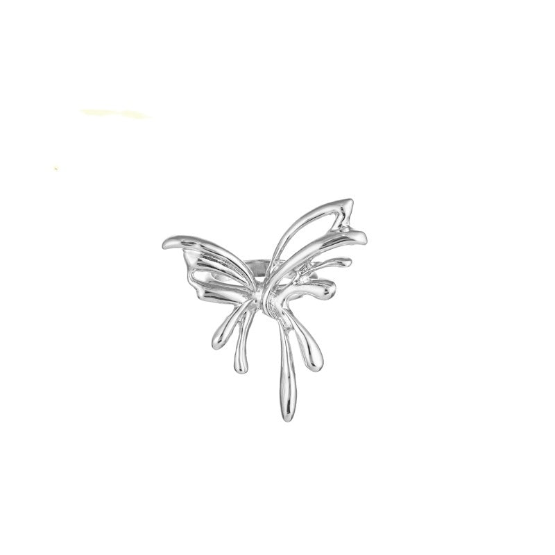 Womens Butterfly Bow Insect Ring Lava Metal Alloy Fashion Jewelry Statement Piece Unique Design Everyday Wear