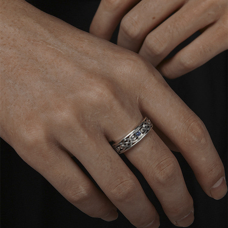 Mens Copper Ring Vintage Geometric Retro Square Ring Simple Stylish Adjustable Electroplated Finish Unisex Chic