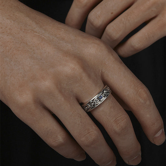 Mens Copper Ring Vintage Geometric Retro Square Ring Simple Stylish Adjustable Electroplated Finish Unisex Chic