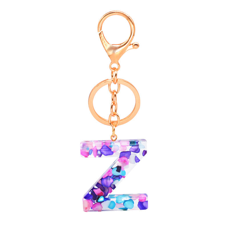 Epoxy Letters Keychain Unisex Initial Pendant Alphabet Charm Decoration With Individual Packaging Epoxy Letters Keychain
