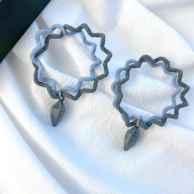 Couple Heart Shape Alloy Bracelets With Magnet Suction Rubber Band Wave Line Design Black Pink Gift Perfect Birthday Gift