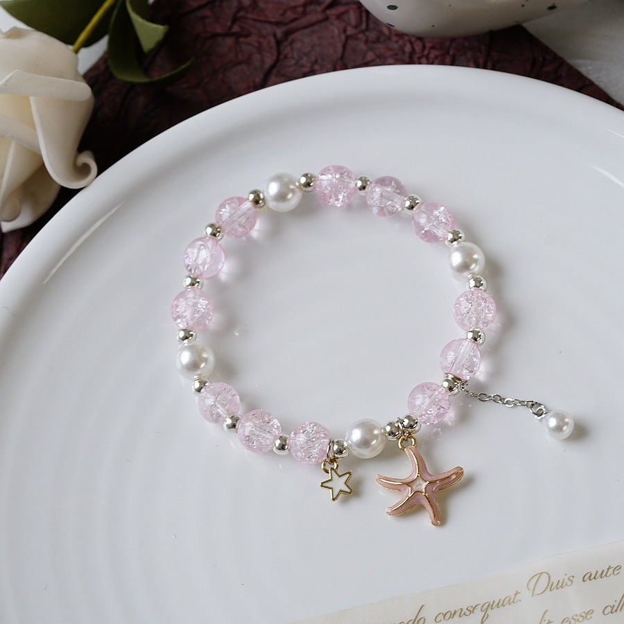 Womens Beaded Bracelet With Pearl Crystal And Alloy Animal Zodiac Charms Cartoon Adjustable Length Cute Charm