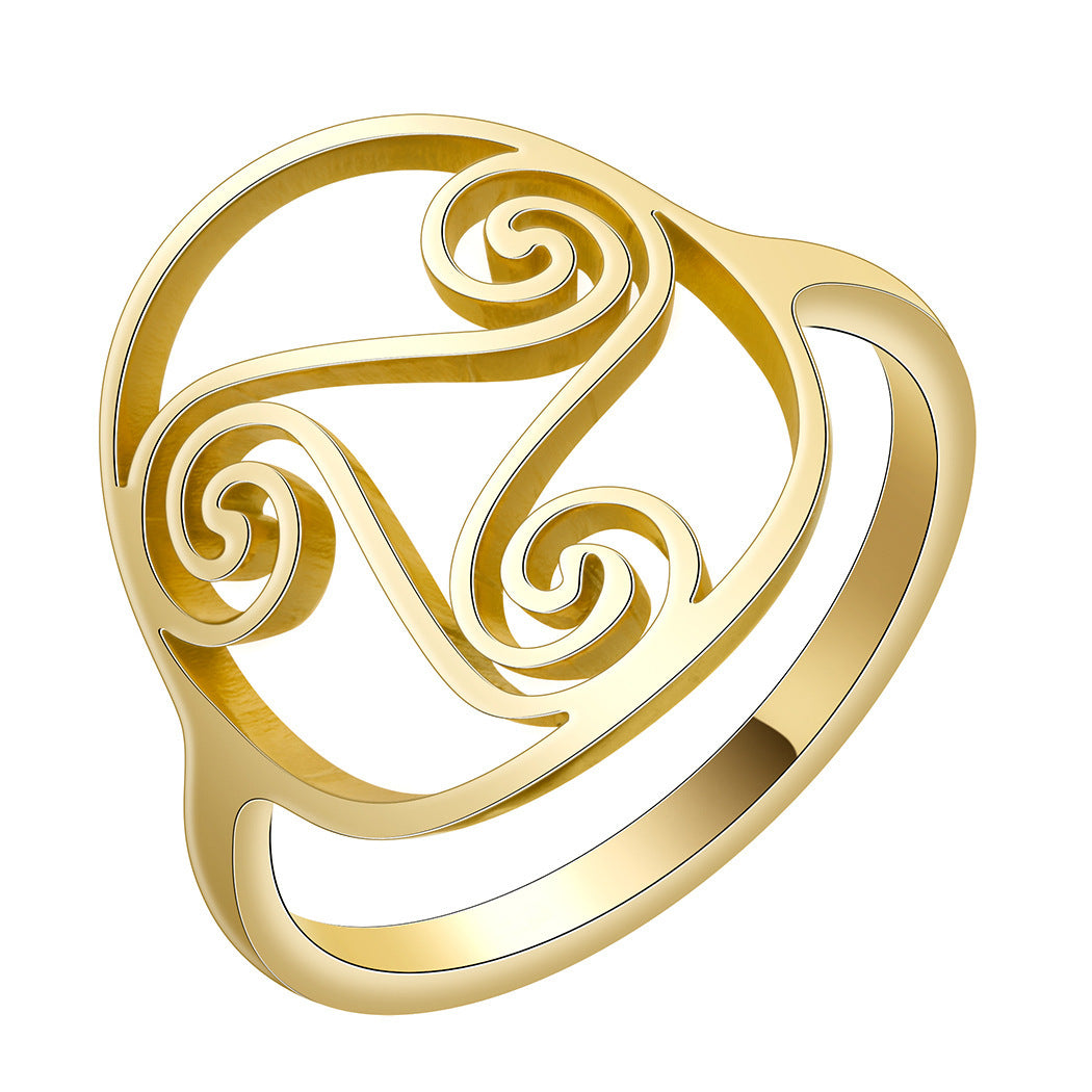 Womens And Mens Stainless Steel Ring Rotating Ring Triple Band Fashion Statement Ring Color Gold Size 8 Size 8