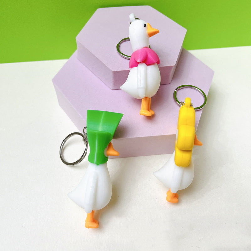 Cartoon Goose Keychain Bag Pendant Eco Friendly Soft Rubber Modern Art Novelty Toy Accessory For Style For You