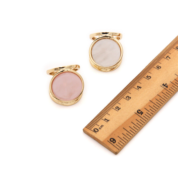 Geometric Acetate Ring White And Pink One Size European American Style Jewelry Fashion Accessory Everyday Wearable