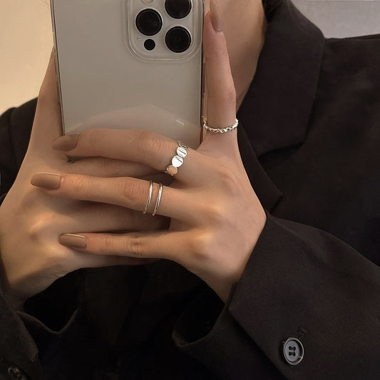 Adjustable Copper Tail Ring For Women And Girls European Style Open Ring Niche Design For Casual Everyday Wear