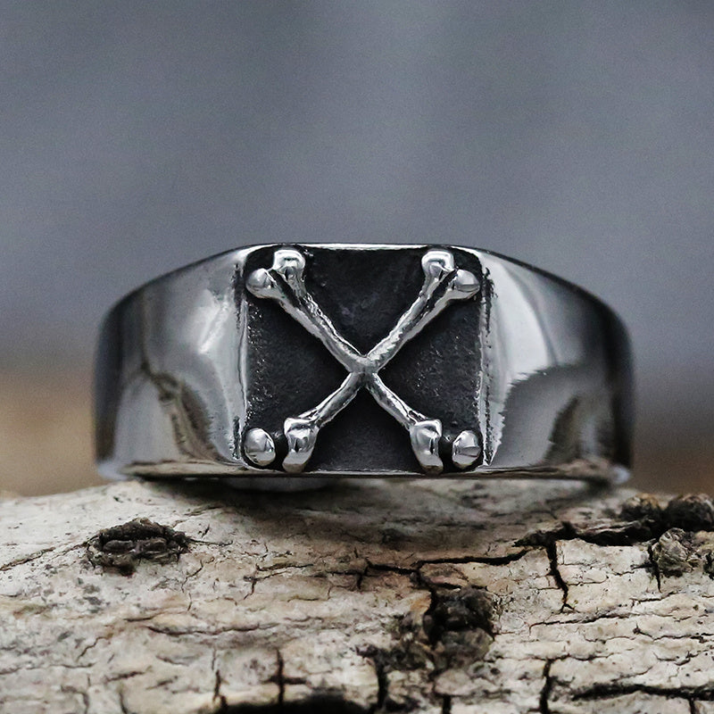 Stainless Steel Bone Design Mens Ring Titanium Steel Geometric Band Jewelry Unisex Modern Ring Accessory Style