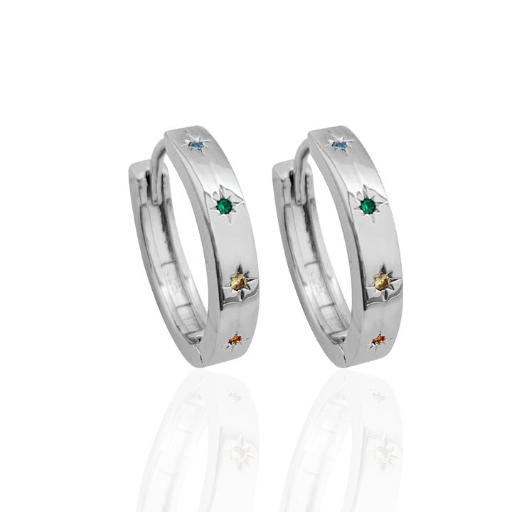 Womens Five Pointed Star Earrings Sweet Ear Jewelry Cool Ear Bone Ring High Sense Copper Earrings Fashion OL Earrings Pair of Earrings Gold Platinum