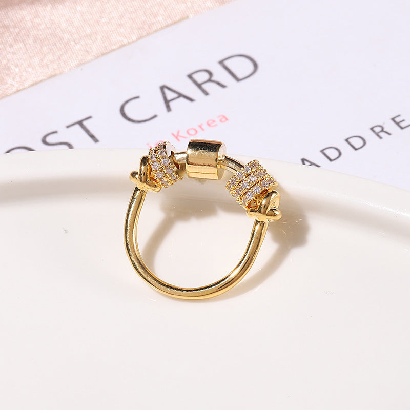 Gold Plated Ring Circle Design With 3A Zircon Embellished Hypoallergenic Copper Base Jewelry Accessory Everyday Wear