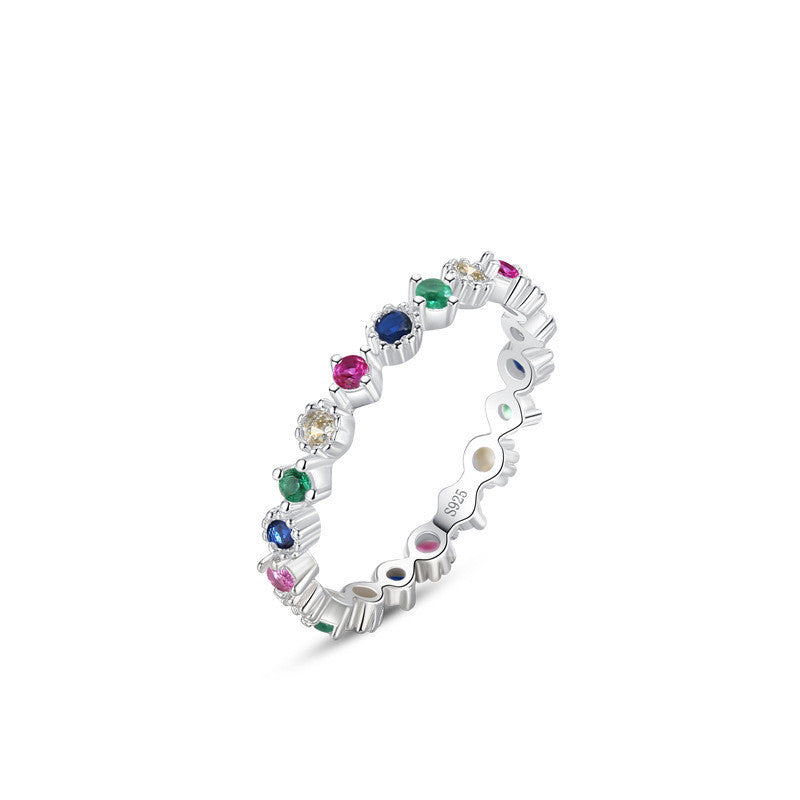 Silver Ring With White Gold Geometric Zircon For Her Affordable Luxury Jewelry Geometric Shape Ring For Classy