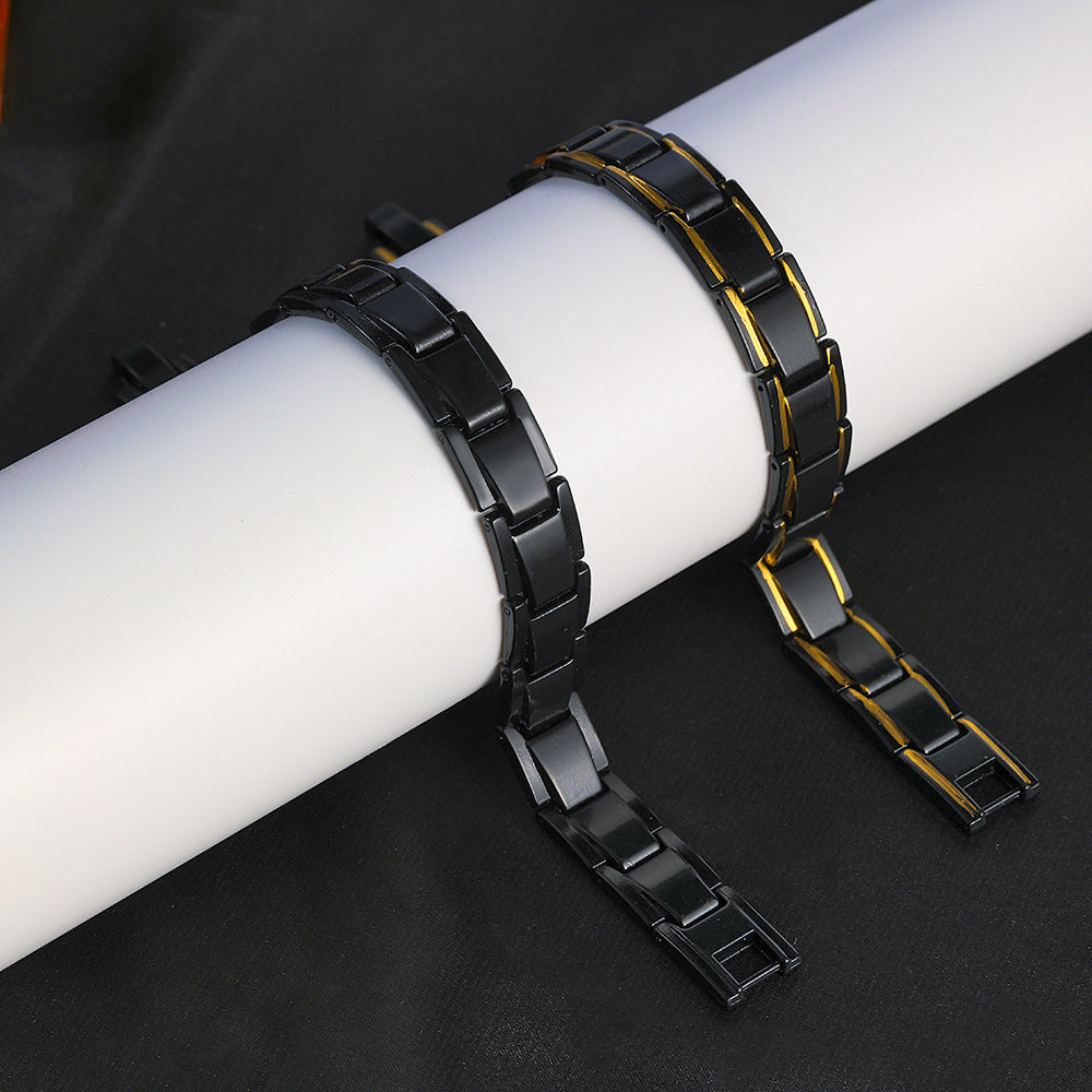 Mens Magnetic Clasp Geometric Alloy Bracelet Detachable Electroplated Jewelry For Men Fashion Accessory Modern Style