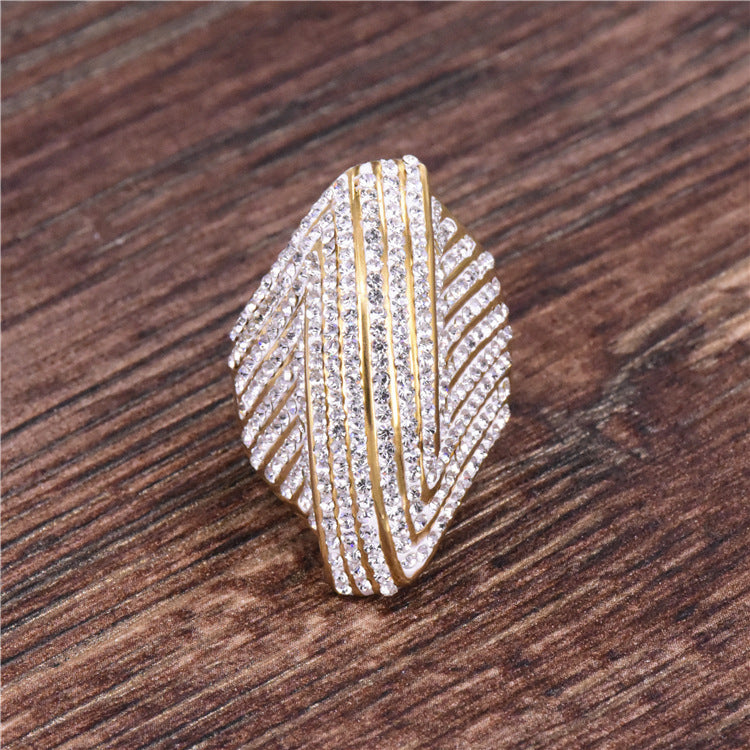 Womens Titanium Steel Ring With Rhinestones Coin Design Gold Electroplated Jewelry Gift For Her Chic Accessory