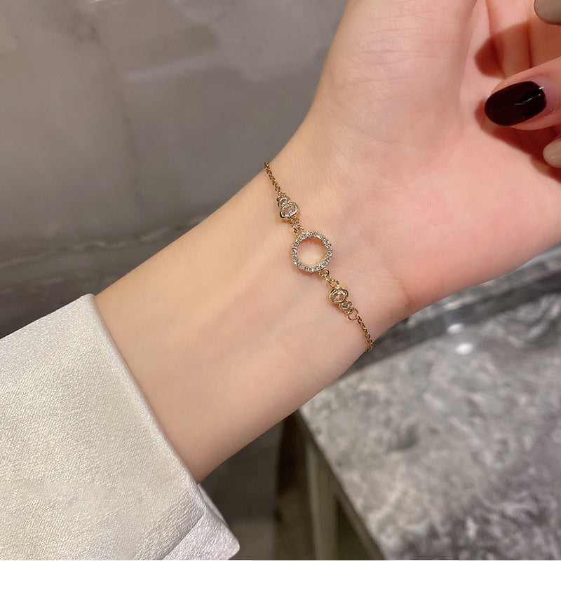 Unisex Geometric Electroplated Alloy Bracelet Japanese Korean Inspired Unique Design Wristband Geometric Alloy