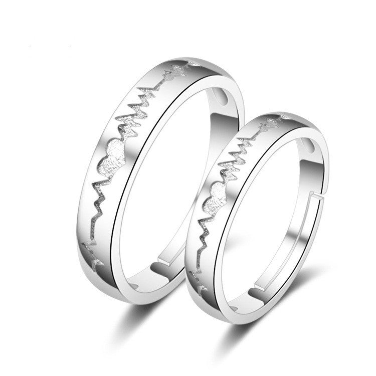 Couple Rings Korean Fashion Jewelry Gift White Copper Electroplated Open Rings Women Men Matching Promise Bands