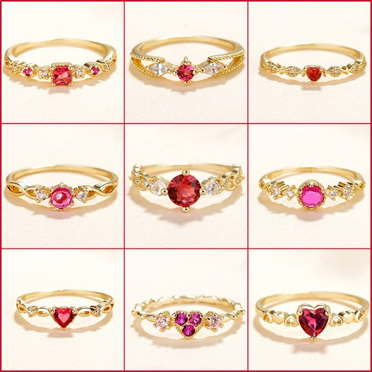 Small Inlaid Zircon Copper Ring For Women Simple Geometric Design Sizes 5 To 10 Fashion Jewelry For Everyday Wear