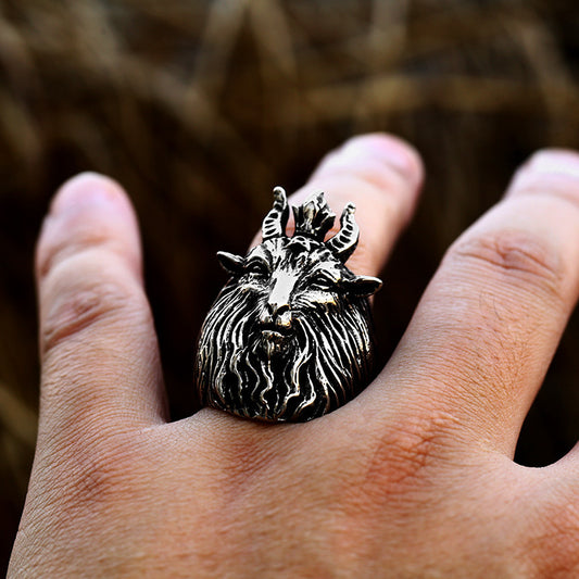 Unisex Titanium Steel Ring with Eagle and Lion Head Vintage Polished Biker Ring Fashion Jewelry Gift for Men and Women Party Daily Wear Statement Ring