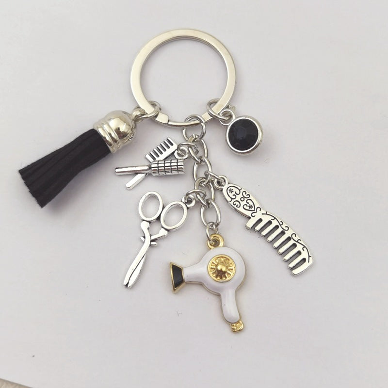 Mini Tassel Diamond Accent Keychain Zinc Alloy Construction For Keys And Bags Versatile Everyday Accessory Kit