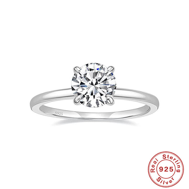 Sterling Silver Electroplated Geometric Round Ring For Women Gift For Her Affordable Luxury Jewelry For Everyday Wear