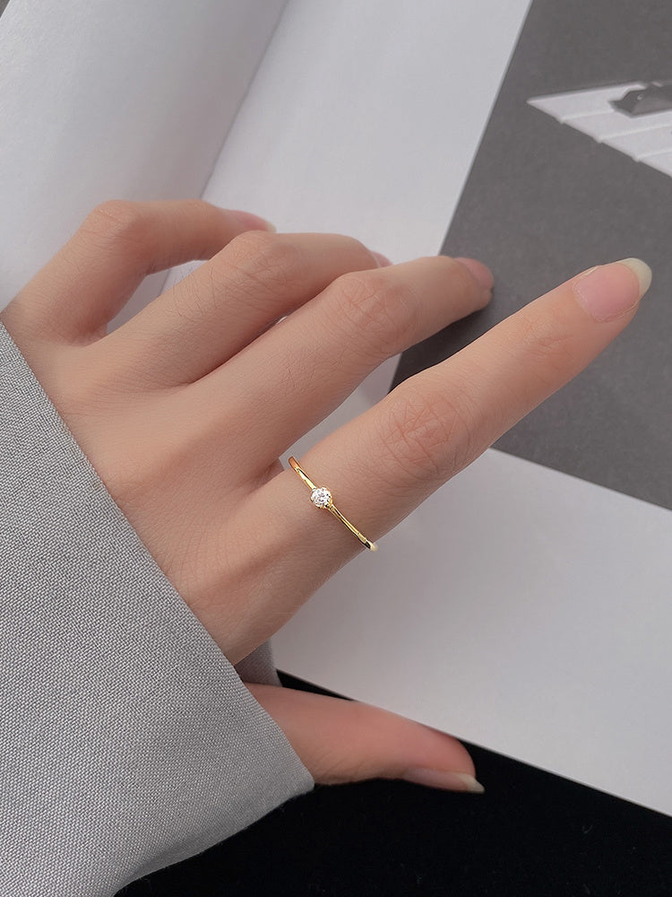 Sterling Silver Ring Elegant Diamond Ring for Women Korean Japanese Tail Style Classic Gift for Her Handcrafted Jewelry