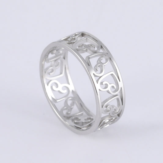 Stainless Steel Ring Set With Butterfly Daisy Heart Flower Designs Style 1 Style 2 For Women And Girls Sizes 7 8 9 10