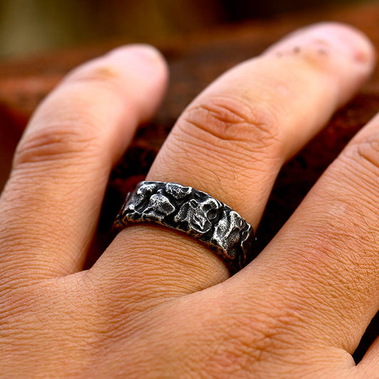 Womens Fashion Stainless Steel Ring Retro Polished Titanium Steel Ring US Size 7 Through 13 Everyday Accessory