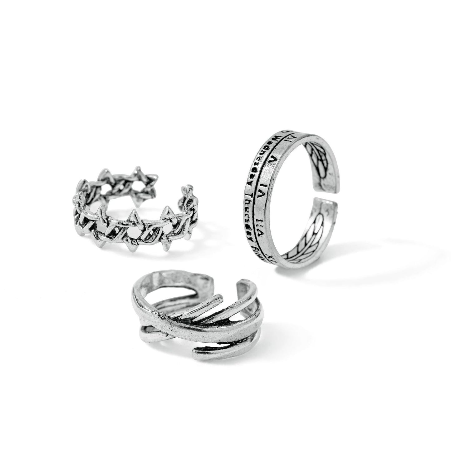 Women Butterfly Pearl Ring Set Trendy Alloy Fashion Rings For Girls Retro European American Korean Twist Rings