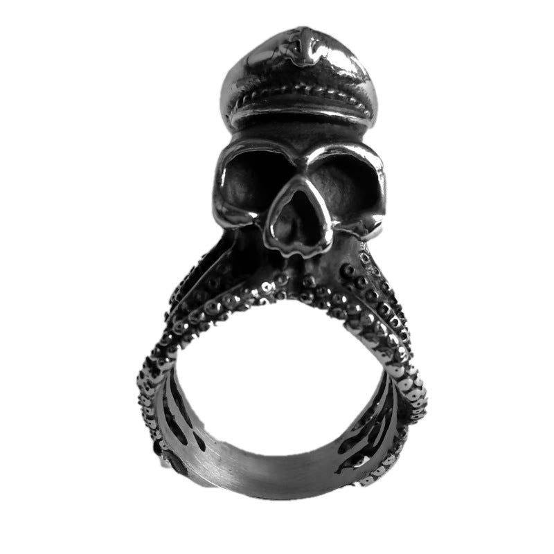 Octopus Skull Titanium Steel Rock Ring Mens Ring European American Styles US7 US8 US9 US10 US11 US12 US13 Ring