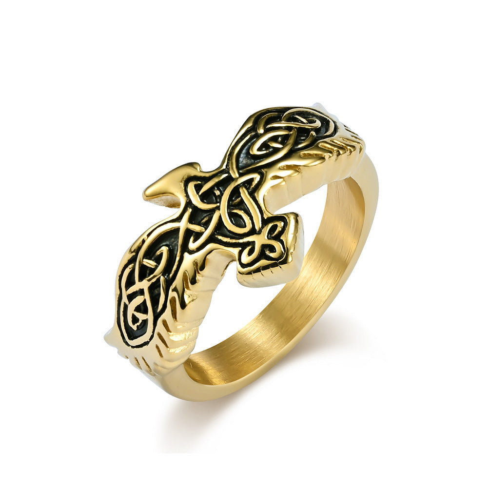 Celtic Eternal Knot Eagle Titanium Steel Ring Retro Style