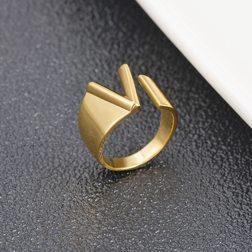 Womens Initial Letter Copper Ring With Gold Inlay A To Z Alphabet Ring For Her Birthday Gift Ideal For Girls And Women