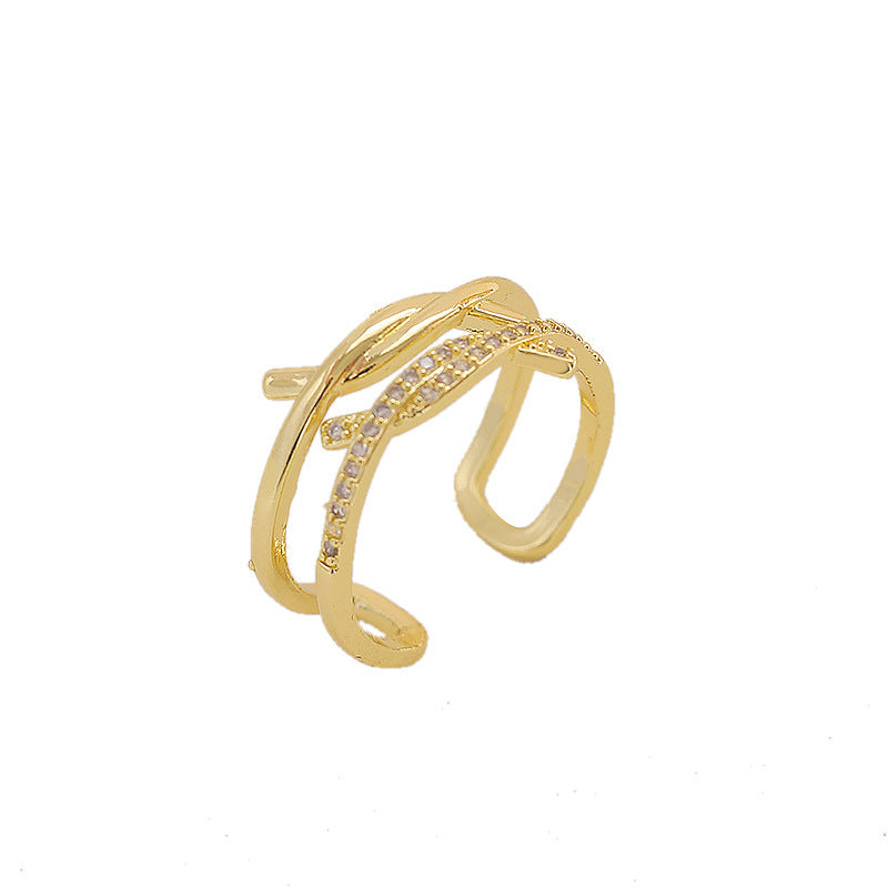 Womens Emerald Ring Geometric Retro Design Luxury Adjustable Copper Alloy Plated Jewelry Inlaid Artificial Stones