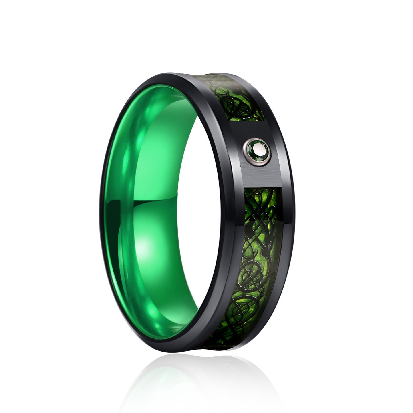Unisex Luminous Ring In Red Purple Green Blue Tungsten Stainless Steel Jewelry With Durable Night Glow For Daily Use