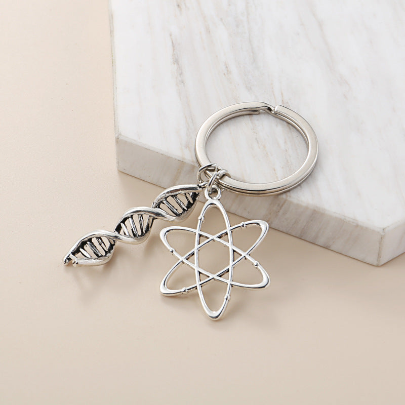 Alloy Keychain Key Ring Plain Design Lab Instrument Decor Biochemical Microscope Flask Accessory Gift For You