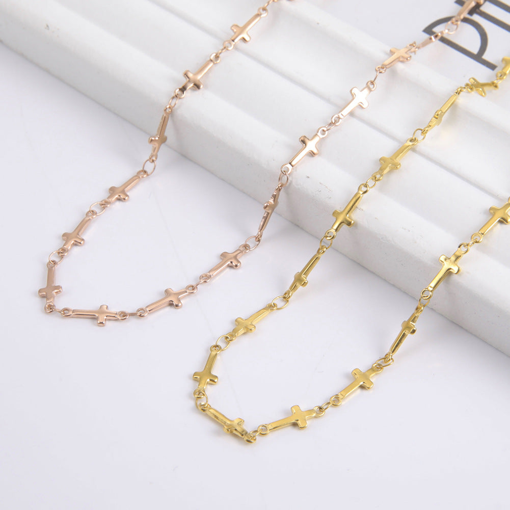 Stainless Steel Cross Necklace Geometric Pendant For Men And Women Fashion Jewelry Gift For Everyday Wear Gift