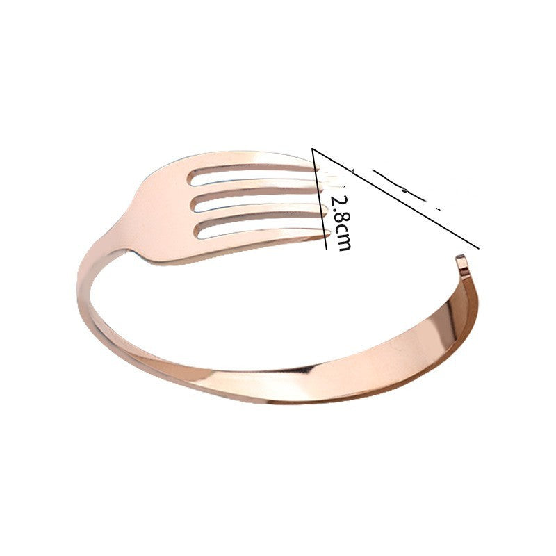 Stainless Steel C Shaped Fork Bracelet Polished Durable Jewelry For Women And Men Silver Unisex Design Jewelry