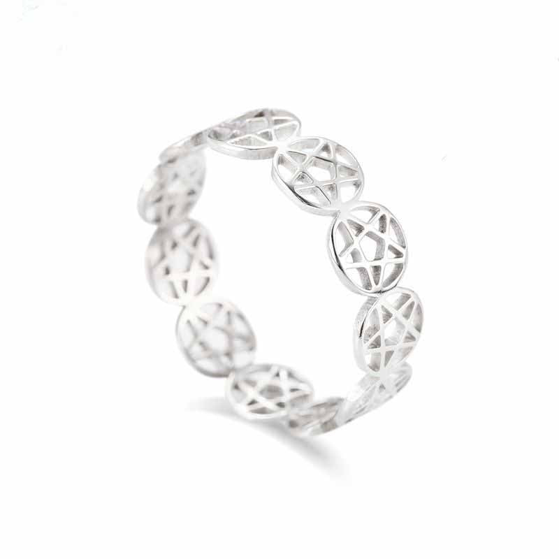 Stainless Steel Five Pointed Star Ring For Men And Women Fashion Jewelry Colour Star Design Unisex Rings Style