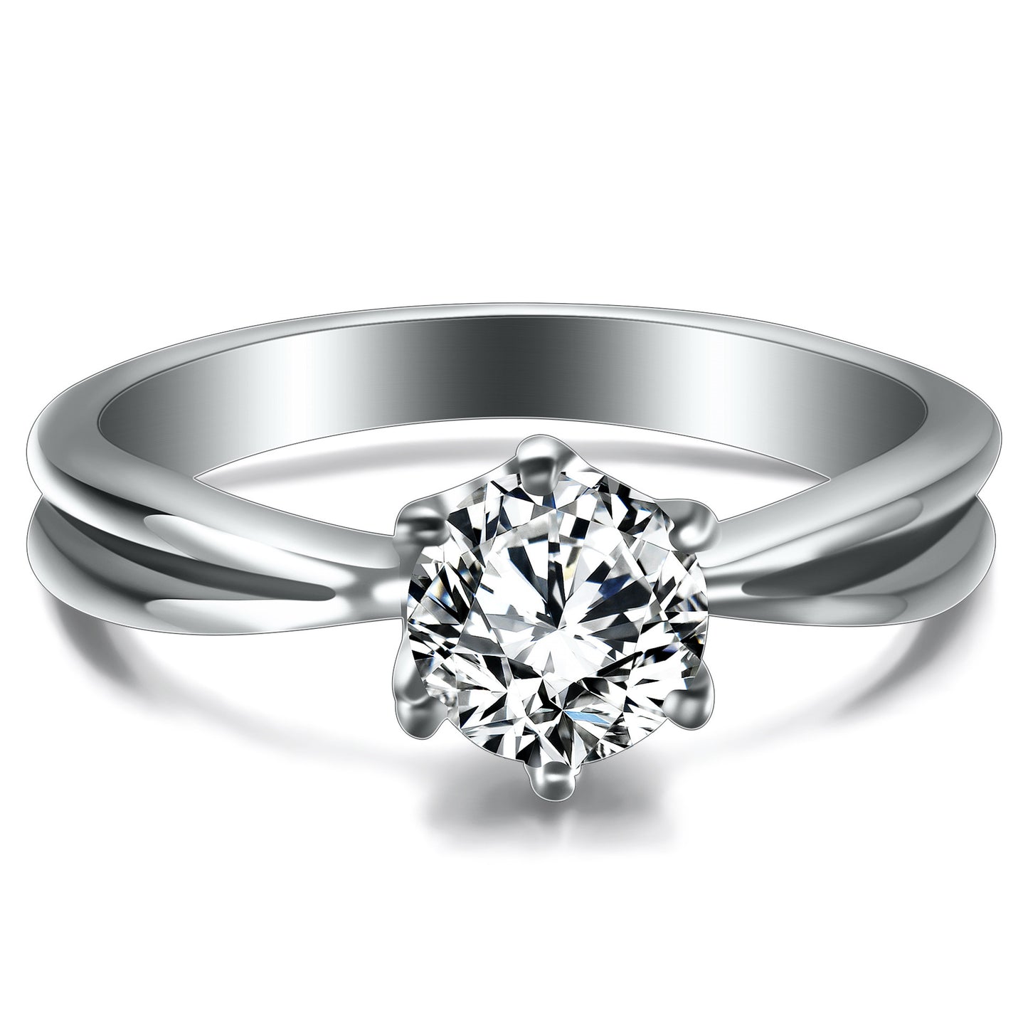 Geometric Titanium Steel Ring For Women Electroplated Finish Jewelry Sizes Five Through Nine Stainless Steel Ring