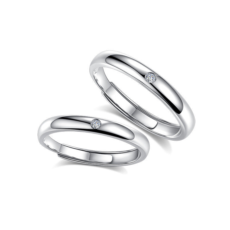 Sterling Silver U Shaped Adjustable Couple Rings His And Hers Promise Jewelry Matching For Couples Anniversary