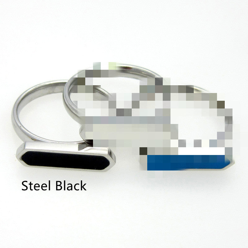 Titanium Steel Dripping Oil Ornamental Ring For Women Fashion Stainless Steel Jewelry 316L Vacuum Plated Shine