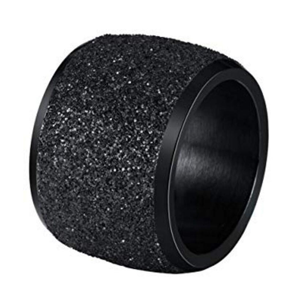 Womens Titanium Steel Frosted Ring Fashion Accessory