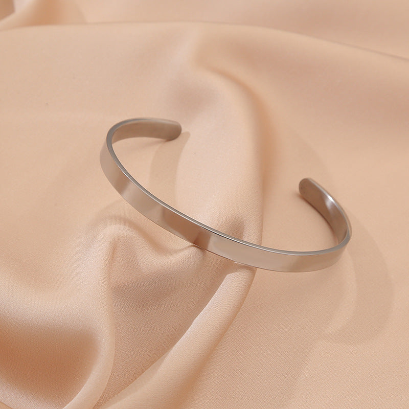 Women Titanium Steel Bracelet Natural Design With Electroplated Finish 4 Mm Wide Open Clasp Jewelry For Women