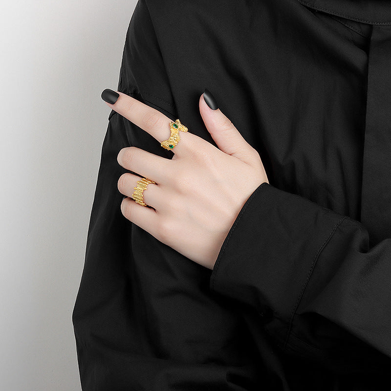 Womens Adjustable Copper Rings Geometric Irregular Design Platinum Electroplated Jewelry Adjustable Bands Rings