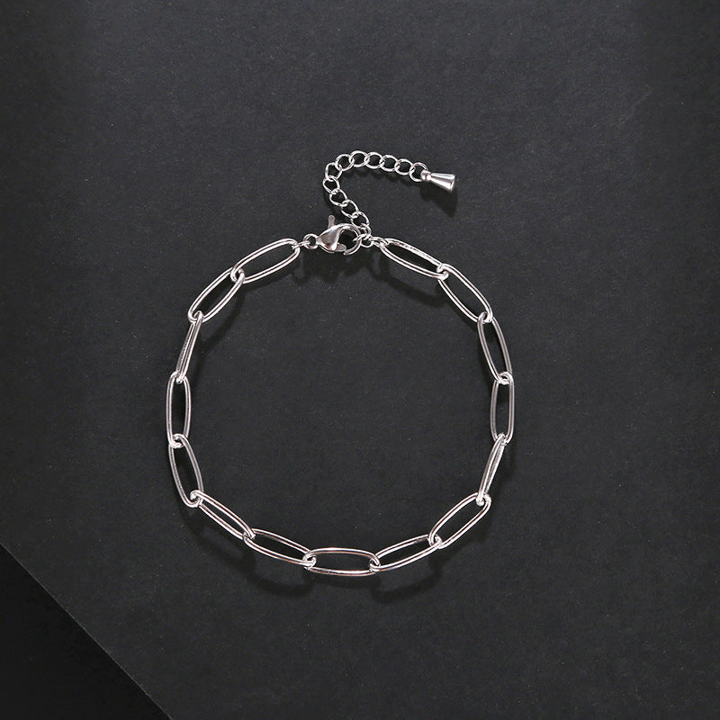 Gold Chain Bracelet For Women And Girls Oval Link Jewelry Electroplated Stainless Steel Durable Everyday Style