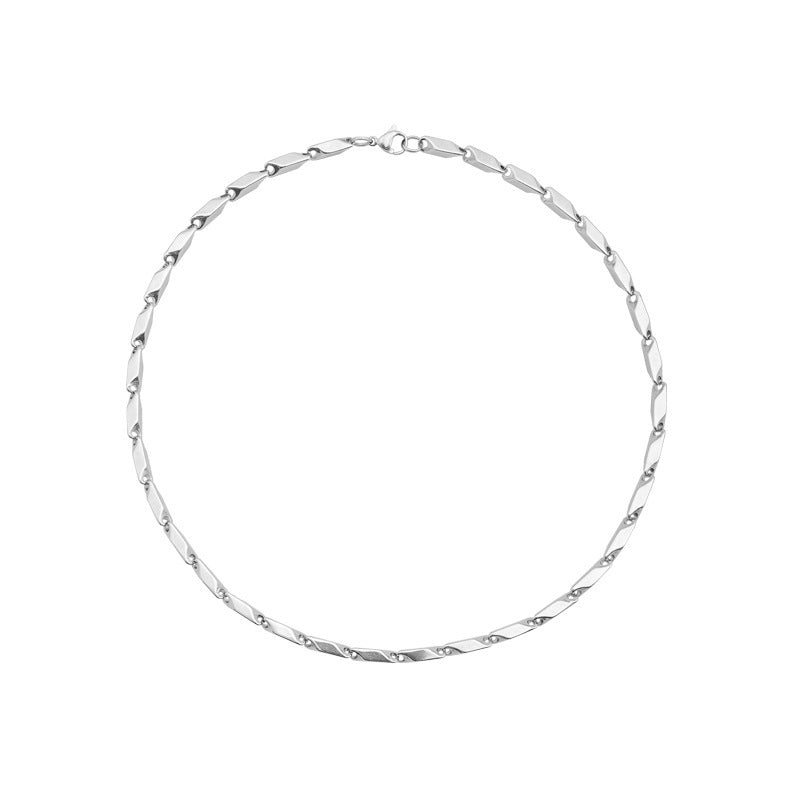 Unisex Titanium Steel Melon Seed Chain Necklace Durable Jewelry For Men And Women Perfect Gift Idea For Everyday Wear