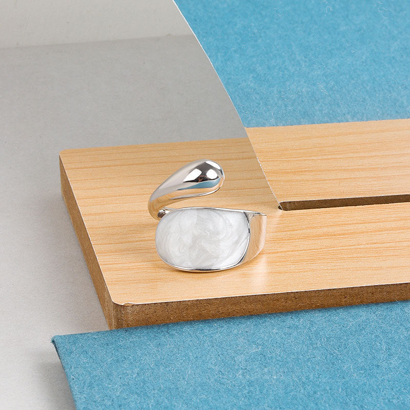 Womens Vintage Adjustable Open Geometric Copper Ring Electroplated Platinum And Gold Fashion Jewelry Statement Design