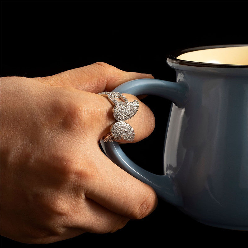 Unisex Ring White Gold Inlaid Look Copper Band Zircon Gemstone Geometric Ring Gold Plated Jewelry Gift For Daily Wear