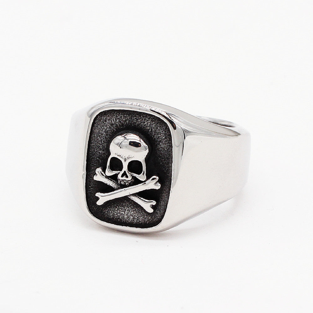 Mens Skull Titanium Steel Ring Retro Europe And America Style Fashion Accessory For Men Bold Vintage Look Nice
