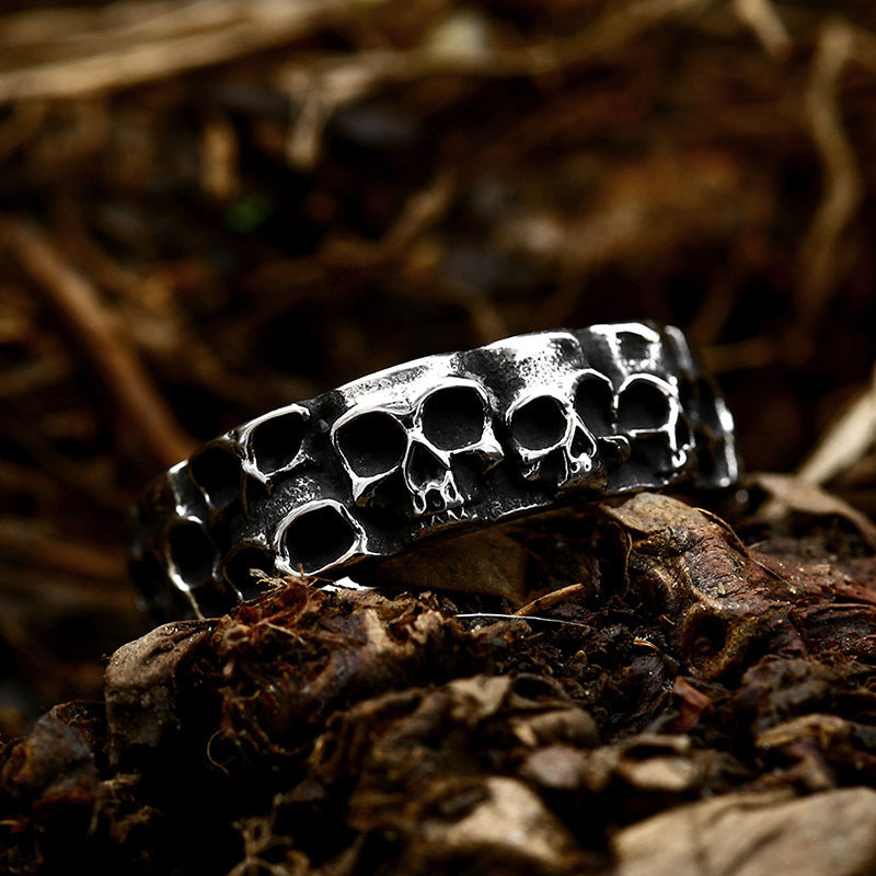 Stainless Steel Skull Ring Unisex Gothic Retro Style Durable Titanium Jewelry US Sizes 7 To 13 Bold Statement Piece