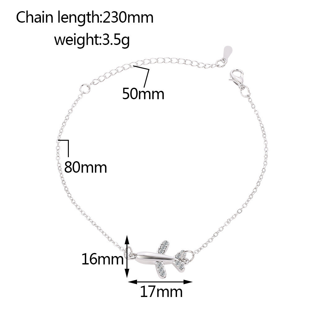 Unisex Airplane Bracelet Alloy Electroplated Animal Zodiac Jewelry Anti Radiation Fashion Bracelet Natural Design